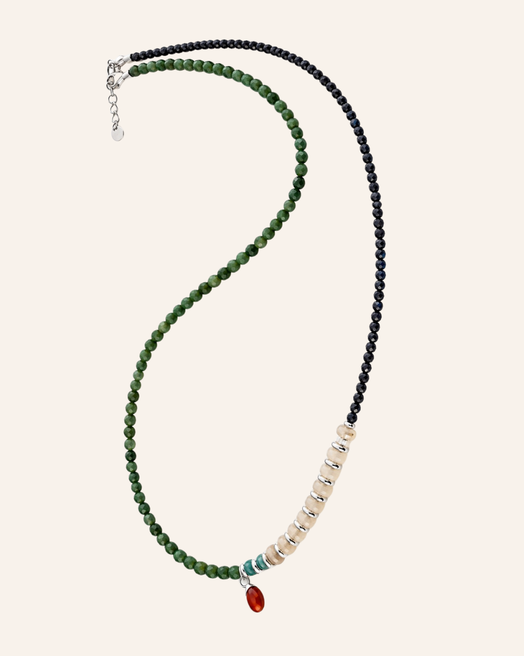 Port Scarlett Talia gemstone strand photographed on warm ivory