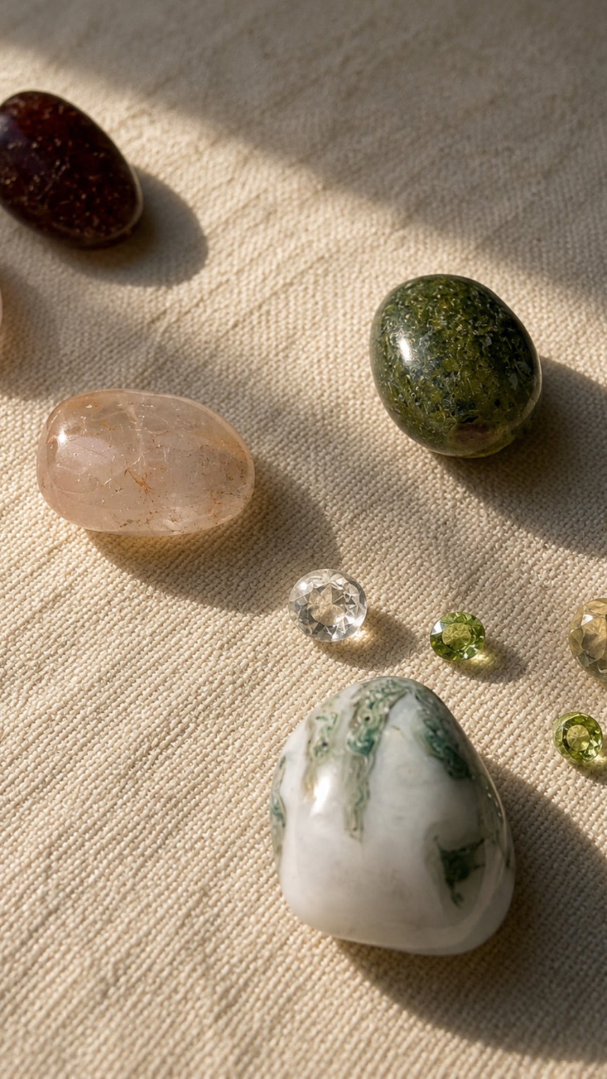 Gemstones and materials during Sylva's design process